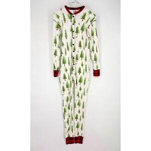 LAZY ONE Flapjacks One Piece Pajamas TREES Buffalo Plaid Unisex Adult S New